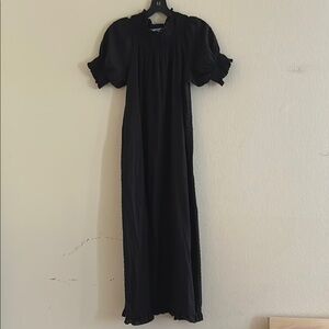 Hill House Black Ruched Maxi Gown
